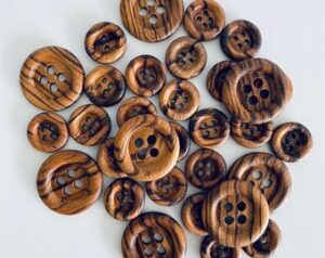 Vintage "Burnt Wooden" Buttons
