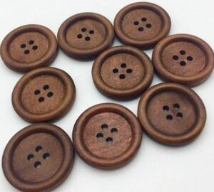 Dark Brown Wooden Buttons